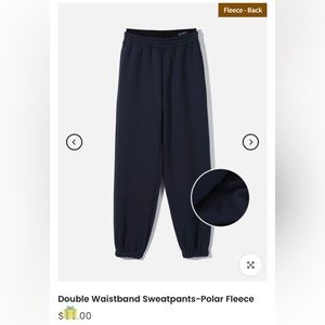 OGLmove Double Waistband Sweatpants (Polar Fleece) in Navy Blue